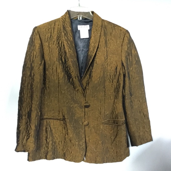 Olsen Collection,Gold silk Fabric Material,Size M - Picture 3 of 11